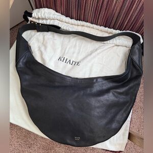 Khaite August black leather shoulder bag